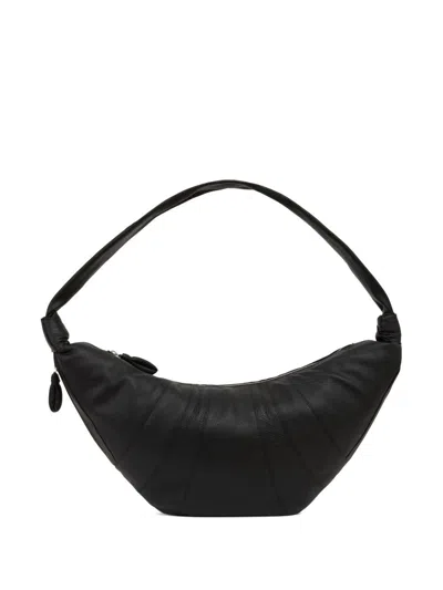 Lemaire Croissant Large Leather Shoulder Bag In Black