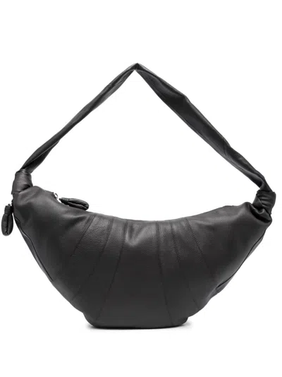 Lemaire Croissant Large Leather Shoulder Bag In Brown