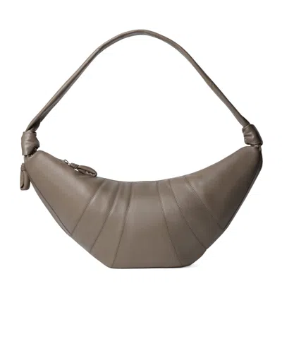 Lemaire Croissant Large Smooth Leather Bag In Brown