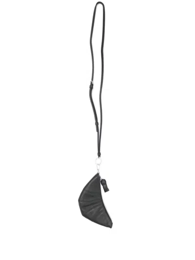 Lemaire Croissant Leather Coin Purse In Black
