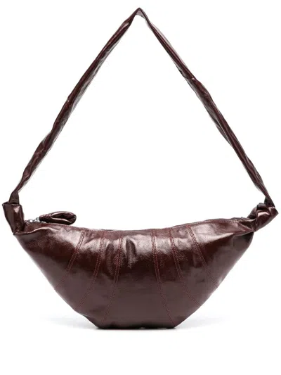 Lemaire Croissant Leather Shoulder Bag In Brown