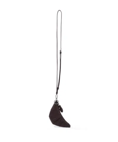 Lemaire Croissant Leather Wallet On Chain In Brown