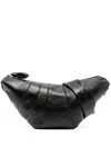 Lemaire Croissant Medium Leather Shoulder Bag In Black