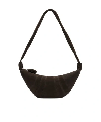 Lemaire Croissant Medium Leather Shoulder Bag In Black