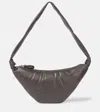 Lemaire Brown Croissant Medium Leather Shoulder Bag In Braun
