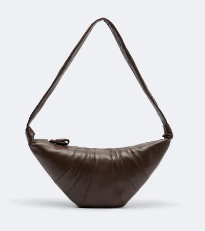 Lemaire Croissant Medium Leather Shoulder Bag In Brown