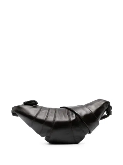 Lemaire Croissant Medium Leather Shoulder Bag In Brown