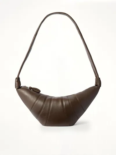 Lemaire Croissant Medium Soft Nappa Leather Bag In Brown