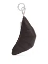 Lemaire Croissant Mini Leather Keyring In Brown