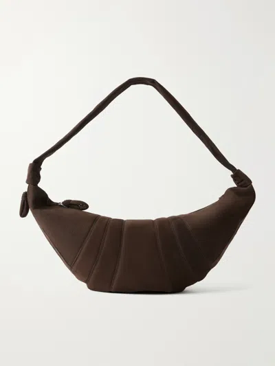 Lemaire Croissant Nubuck Messenger Bag In Brown