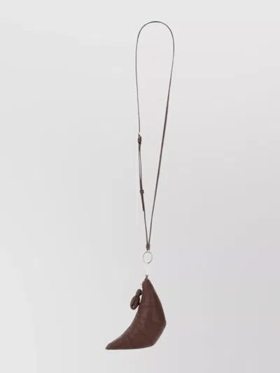 Lemaire Croissant Shaped Keychain Purse In Brown