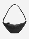 Lemaire Medium Croissant Leather Bag In Black