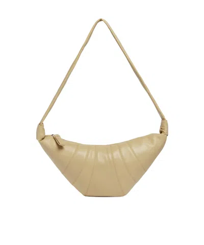Lemaire Beige Medium Leather Croissant Bag In Neutral