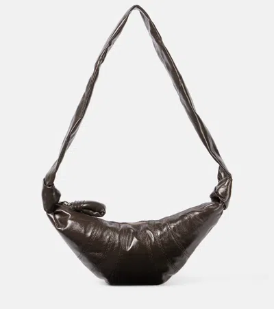 Lemaire Croissant Small Faux Leather Shoulder Bag In Brown