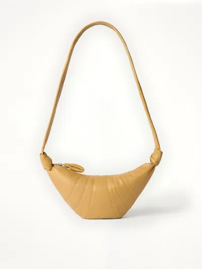 Lemaire Croissant Small Goatskin Bag In Beige
