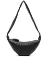Lemaire Medium Croissant Leather Bag In Black