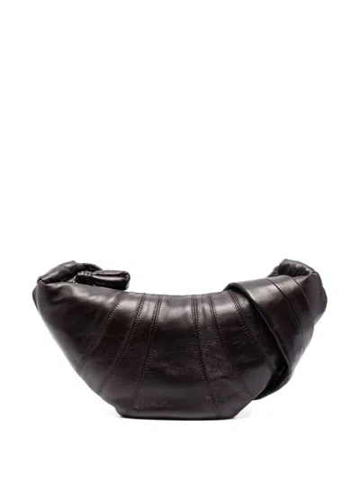 Lemaire Croissant Small Leather Shoulder Bag In Brown
