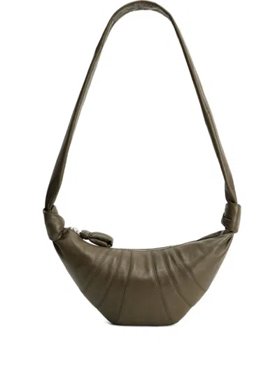 Lemaire Croissant Small Leather Shoulder Bag In Brown