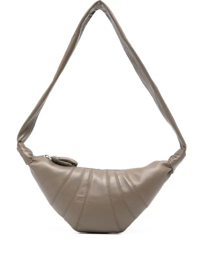 Lemaire Women Croissant Small Leather Shoulder Bag In Brown
