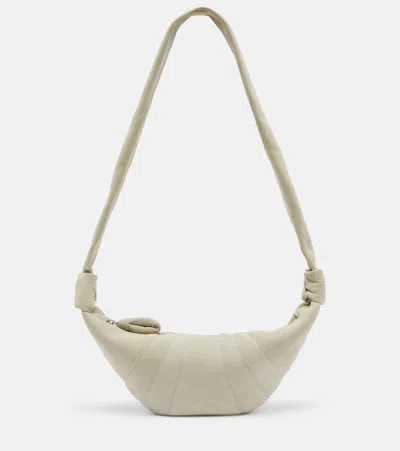 Lemaire Croissant Small Leather Shoulder Bag In Neutral