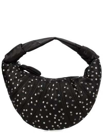 Lemaire Croissant Small Paneled Coated-canvas Shoulder Bag In Black