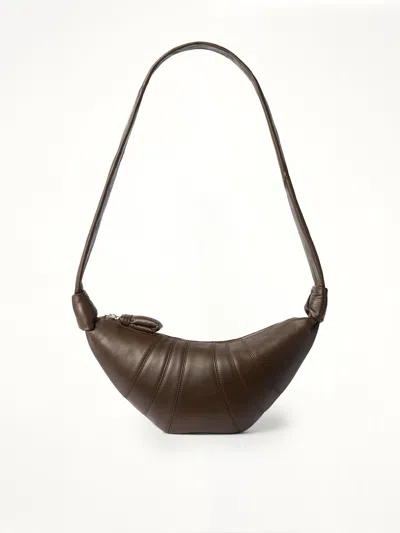 Lemaire Croissant Small Soft Nappa Leather Bag In Brown