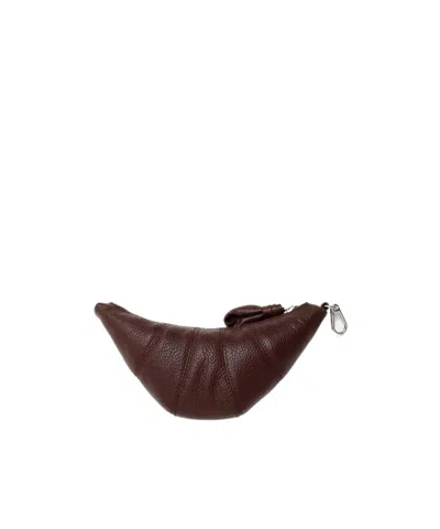 Lemaire Croissant Leather Mini Bag In Brown