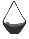 Lemaire Medium Croissant Leather Shoulder Bag In Black