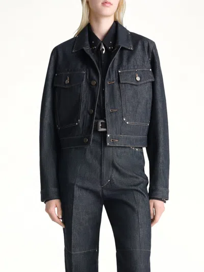 Lemaire Cropped Blouson With Studs In Black