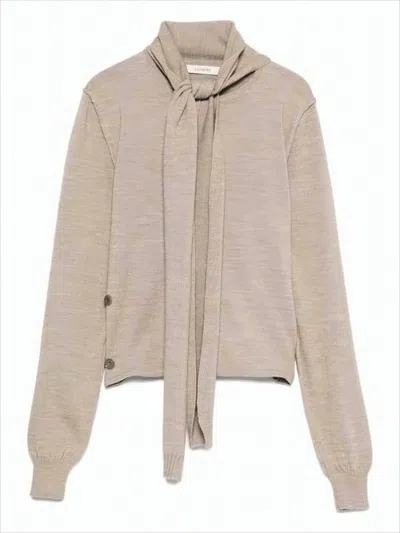 Lemaire Cropped Cardigan With Button Closure In Neutral