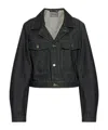Lemaire Navy Cropped Blouson Denim Jacket In Black