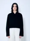 Lemaire Cropped Denim Jacket In Black