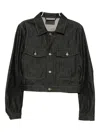 Lemaire Navy Cropped Blouson Denim Jacket In Black