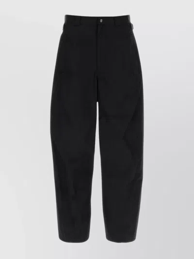 Lemaire Cropped Length Cotton Blend Pant In Black