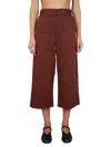Lemaire Women Cropped Pants In Brown