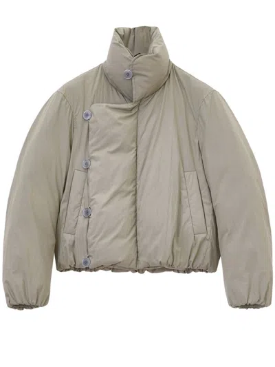 Lemaire Cropped Puffer Blouson Jacket In Gray