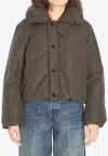 Lemaire Women Brown Water-repellent Puffer Blouson In Brown