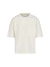 Lemaire Oversized Cotton T-shirt In Crema