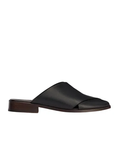 Lemaire Cross Flat Sandals In Black