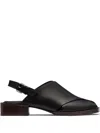 Lemaire Square Toe Block Heel Sandals With Crossover Strap