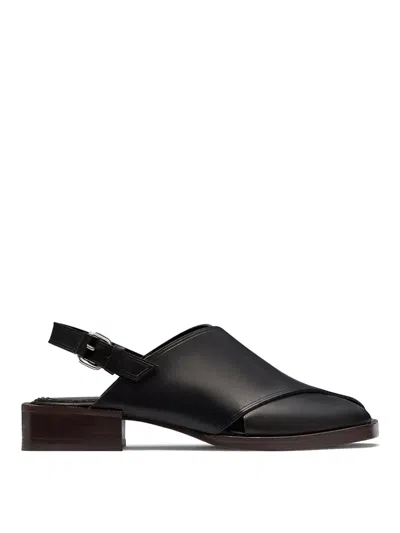 Lemaire Cross Sandals In Black