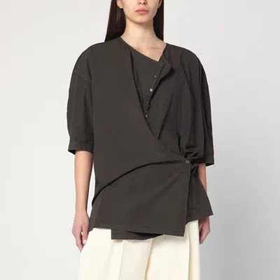 Lemaire Crossed Brown Shirt In Cotton Women