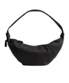 Lemaire Curved-edge Leather Shoulder Bag In Black