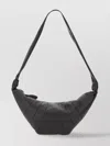 Lemaire Curved Knotted Strap Textured Cross-body Bag In Black