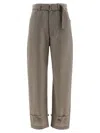 Lemaire Curved Tailored Pants In Gray