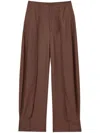 Lemaire Brown Curved Volume Tailored Trousers In Brown