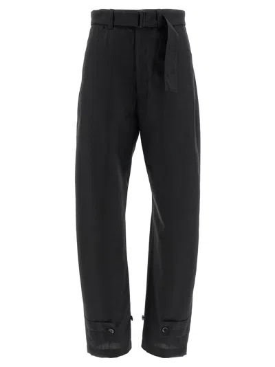 Lemaire Curved Tailored Wool Trousers In Black