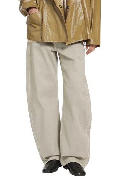 Lemaire Curved  Twill Trousers In Gray