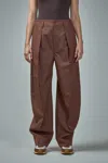 Lemaire Brown Curved Volume Tailored Trousers In Brown