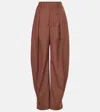 Lemaire Brown Curved Volume Tailored Trousers In Brown